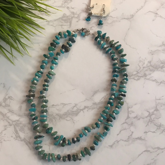 🆕Genuine Turquoise Necklace & Earrings - Picture 4 of 5